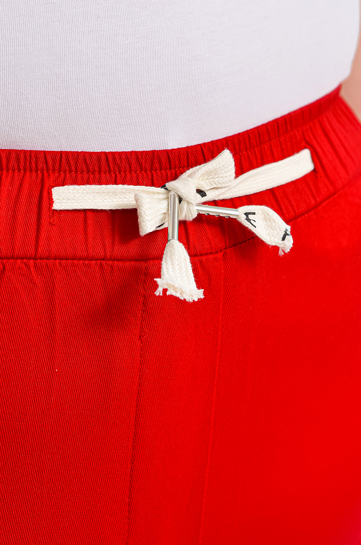 Брюки 7/8 у кольорах чорний та червоний великих розмірів