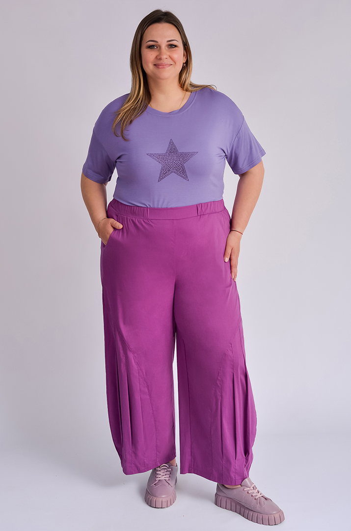 Брюки банани кольору фуксія великих розмірів