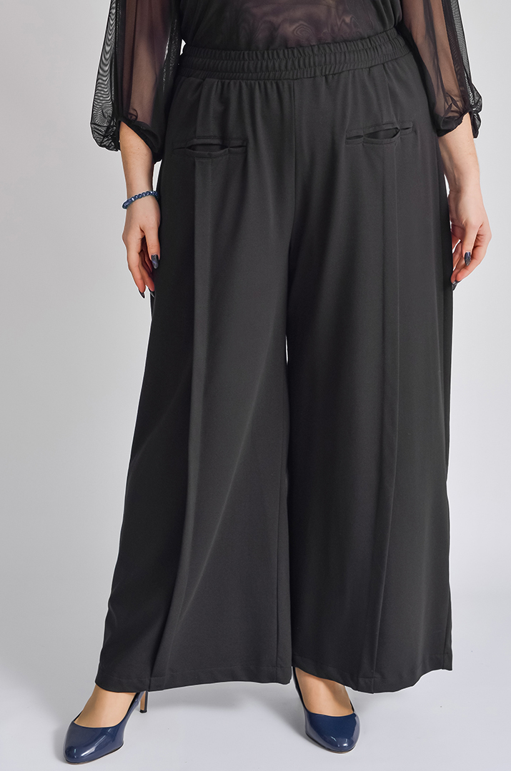 Брюки широкі чорні великих розмірів