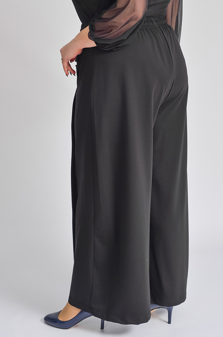 Брюки широкі чорні великих розмірів