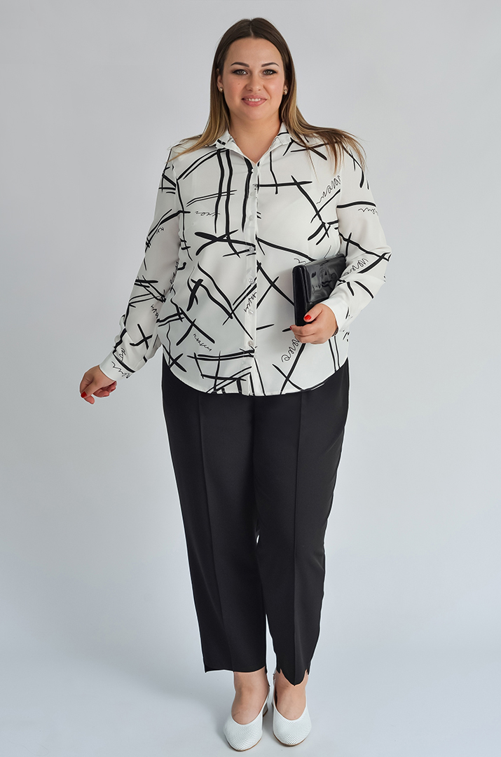 Брюки классические в черном цвете больших размеров