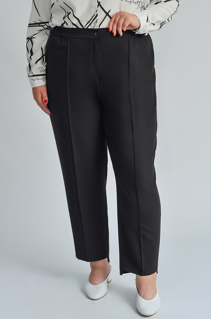 Брюки классические в черном цвете больших размеров