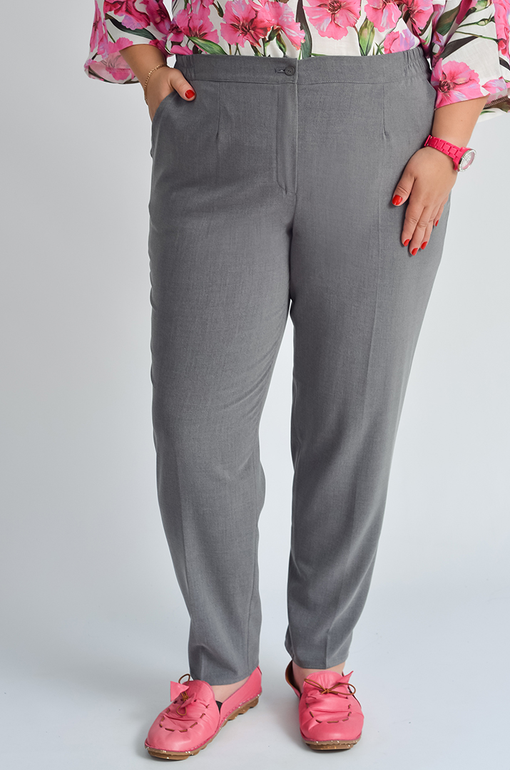 bryuky_klasychni_v_siromu_kolori_velykyh_rozmiriv_45280_Pishna_Krasa Брюки класичні в сірому кольорі великих розмірів