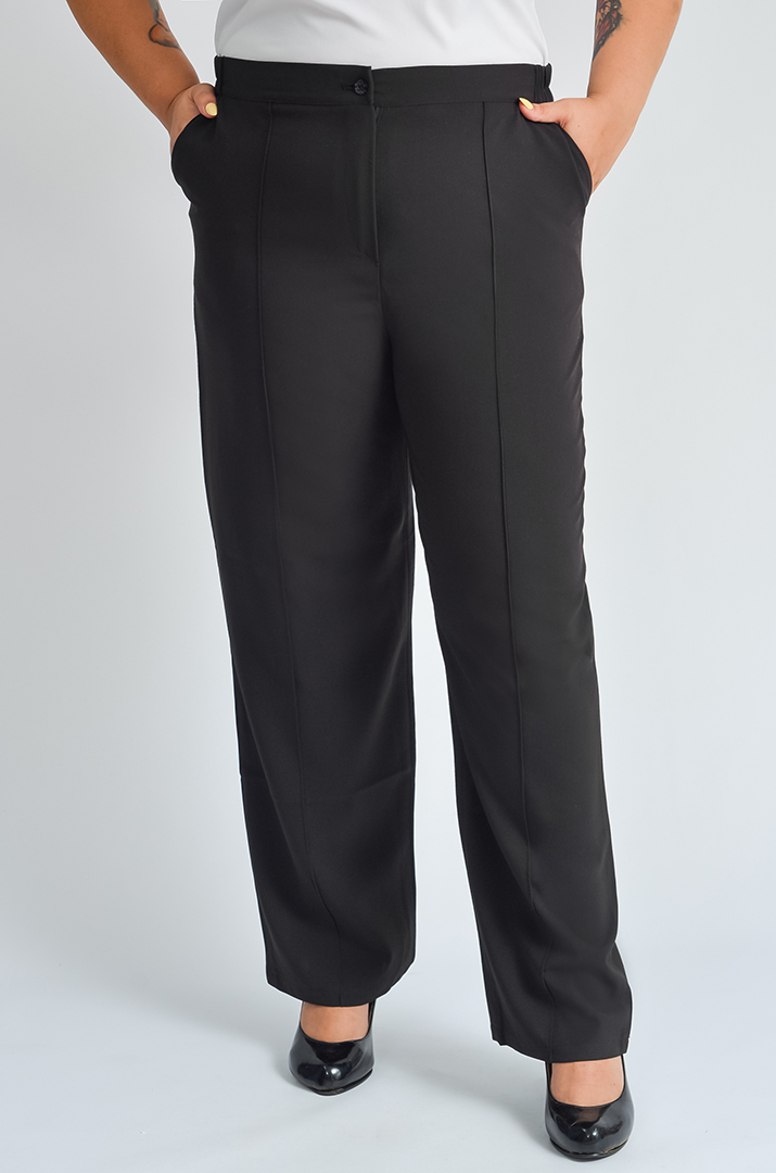 Чорні класичні брюки з бічними кишенями великих розмірів