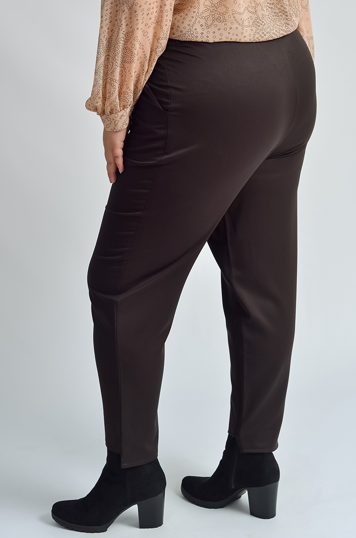Брюки класичні в кольорі темний шоколад великих розмірів