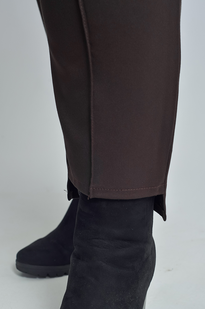 Брюки класичні в кольорі темний шоколад великих розмірів