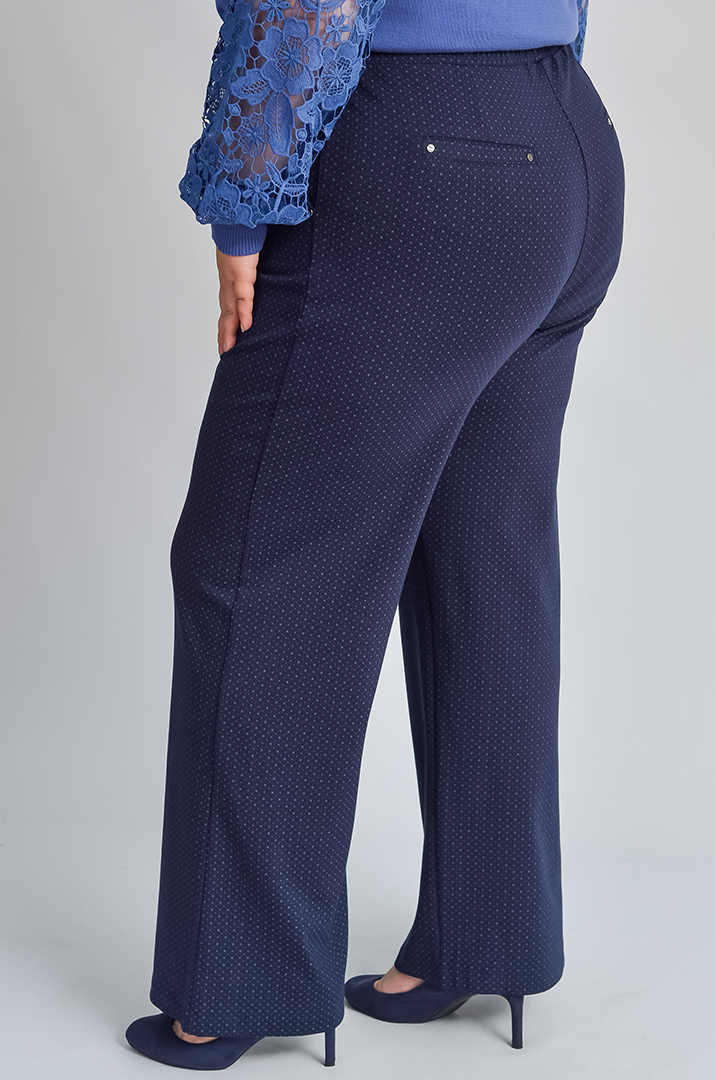 Широкі брюки з декоративним фіксатором на поясі великих розмірів