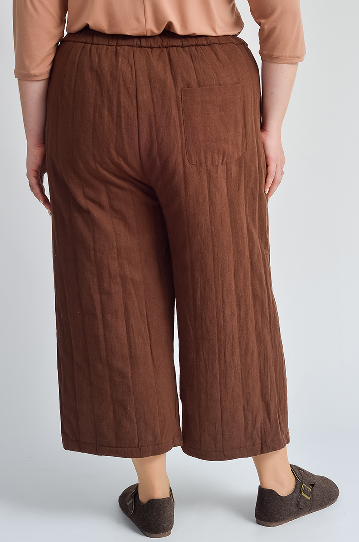 Вільні брюки-банани з декоративною вставкою великих розмірів