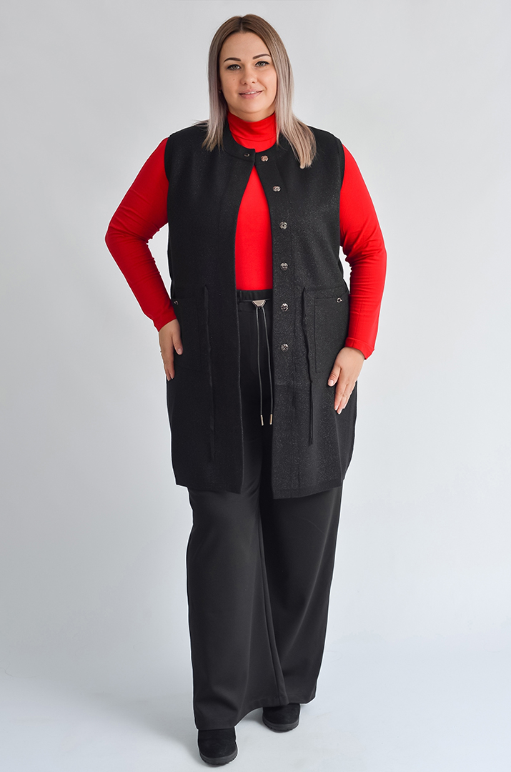 Брюки широкі з поясом на зав’язках великих розмірів