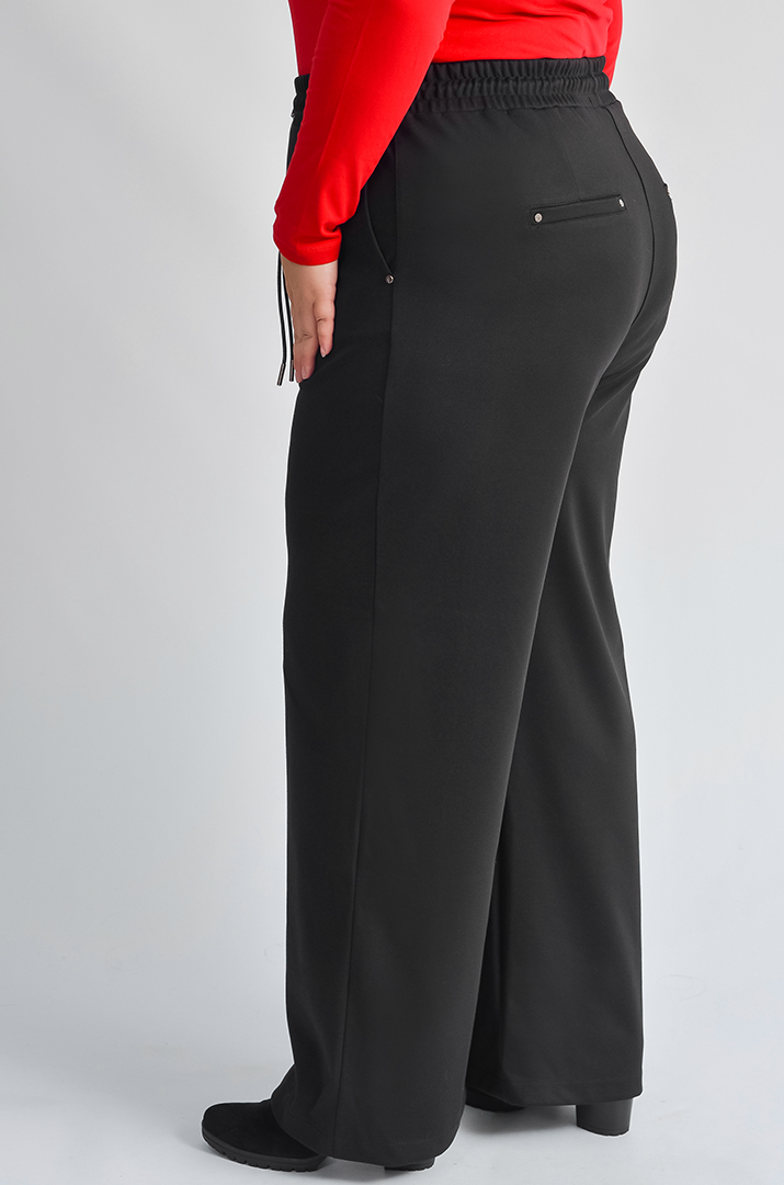 Брюки широкі з поясом на зав’язках великих розмірів