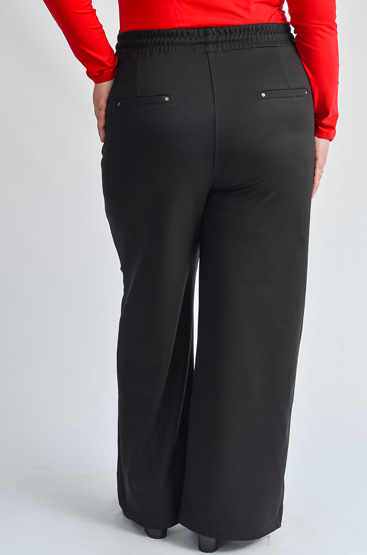 Брюки широкі з поясом на зав’язках великих розмірів