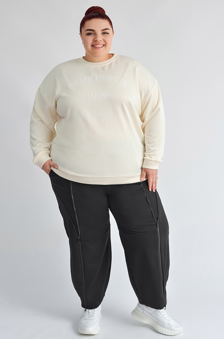 Широкі чорні брюки з блискавками великих розмірів