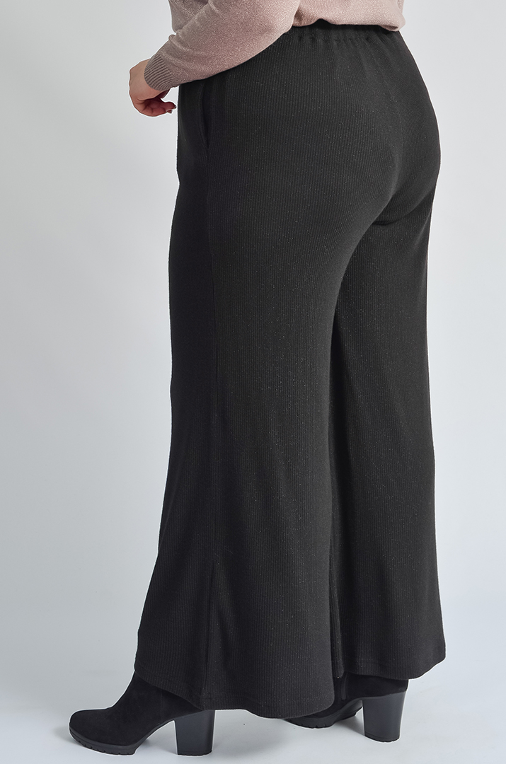 Брюки палаццо з фактурного трикотажу рубчик великих розмірів