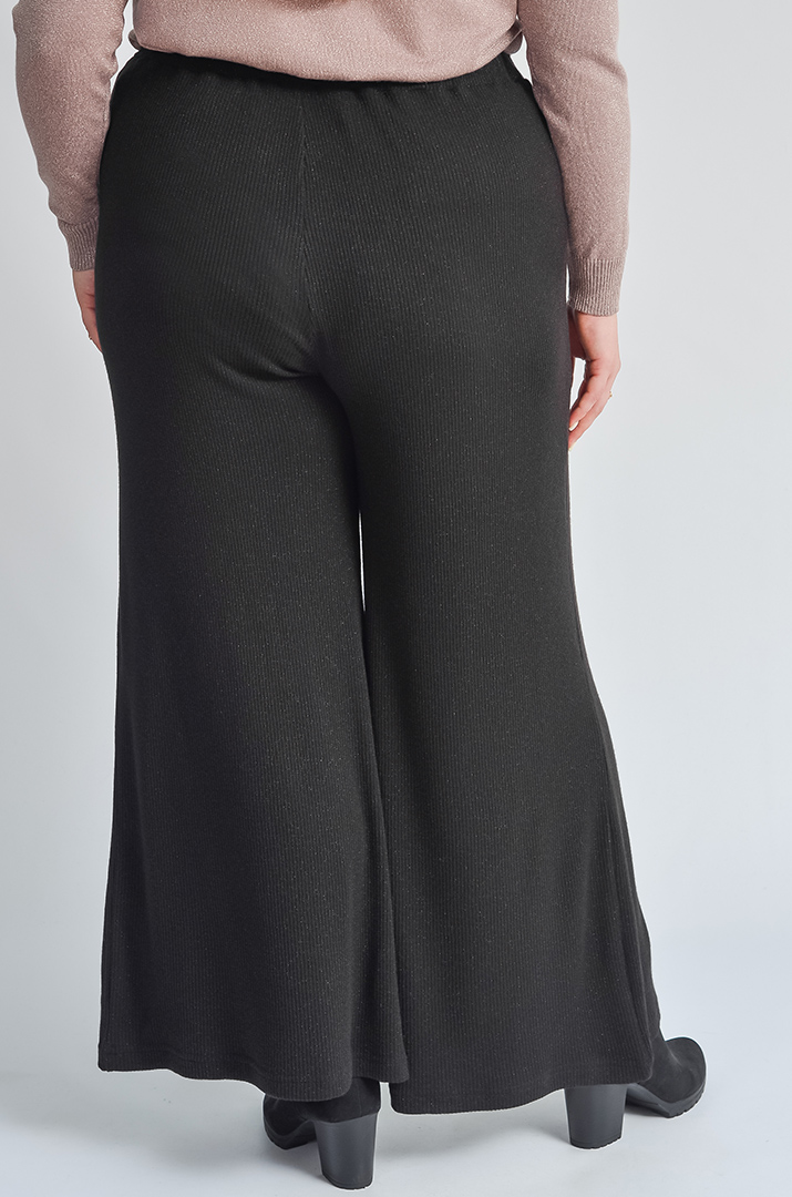 Брюки палаццо з фактурного трикотажу рубчик великих розмірів