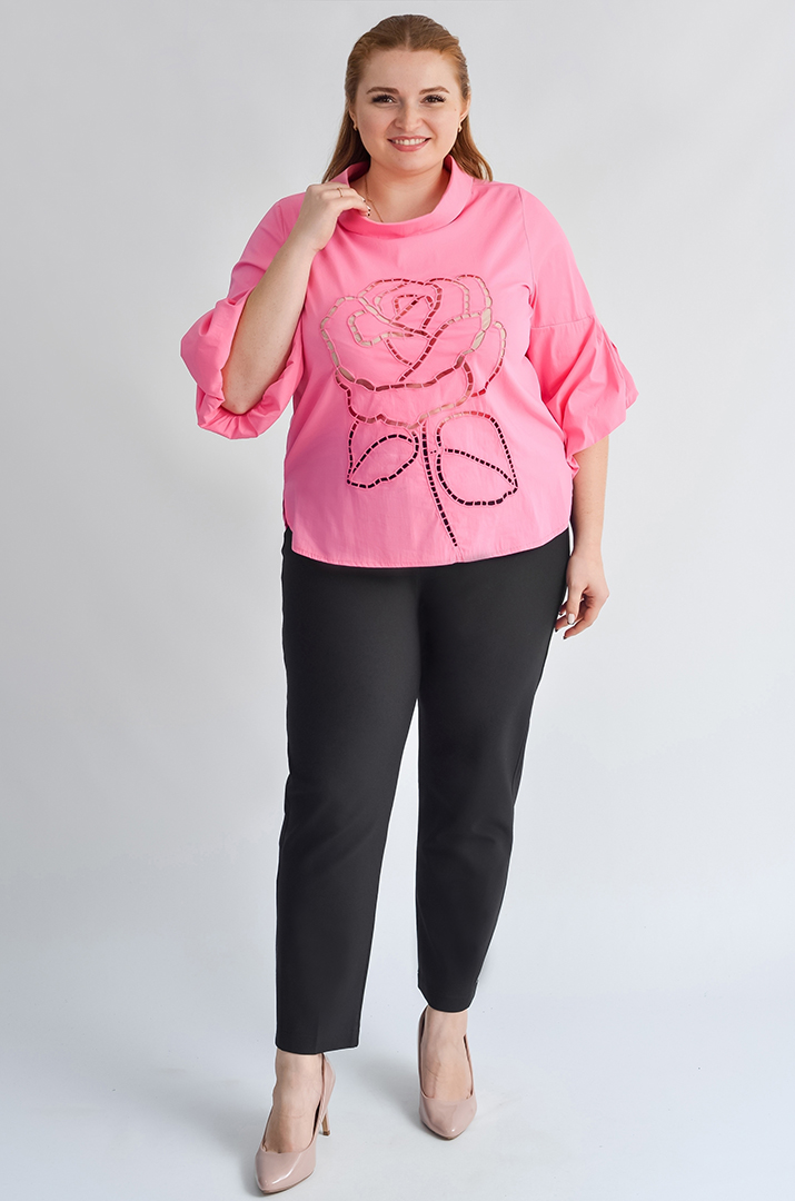 Елегантні чорні брюки 7/8 з дрібними камінцями великих розмірів