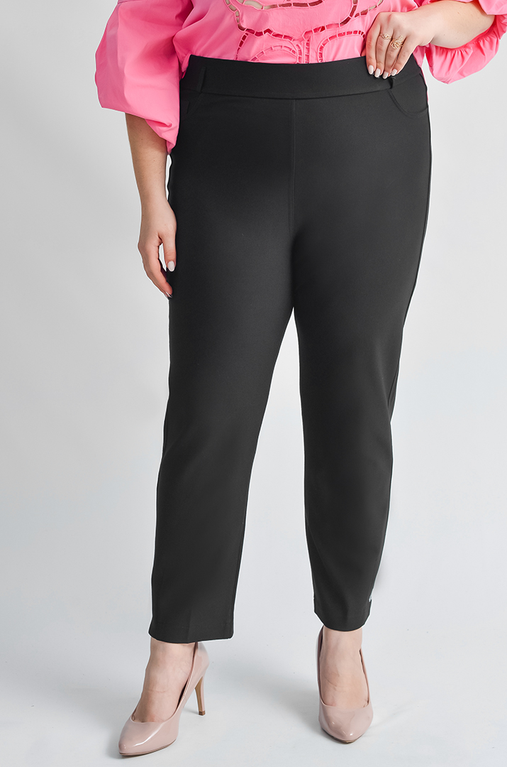 Елегантні чорні брюки 7/8 з дрібними камінцями великих розмірів