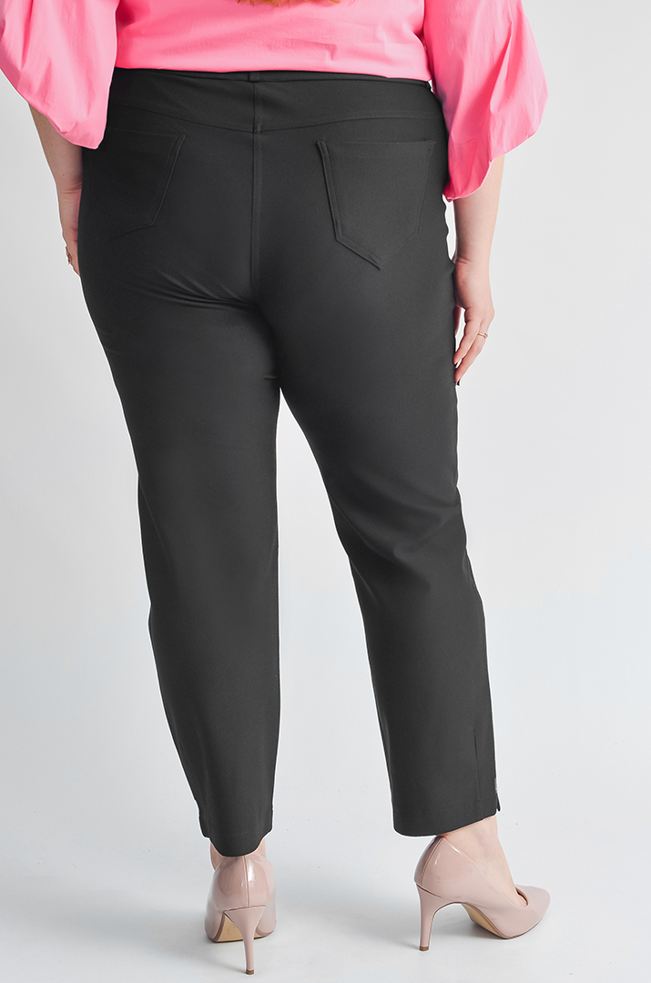 Елегантні чорні брюки 7/8 з дрібними камінцями великих розмірів