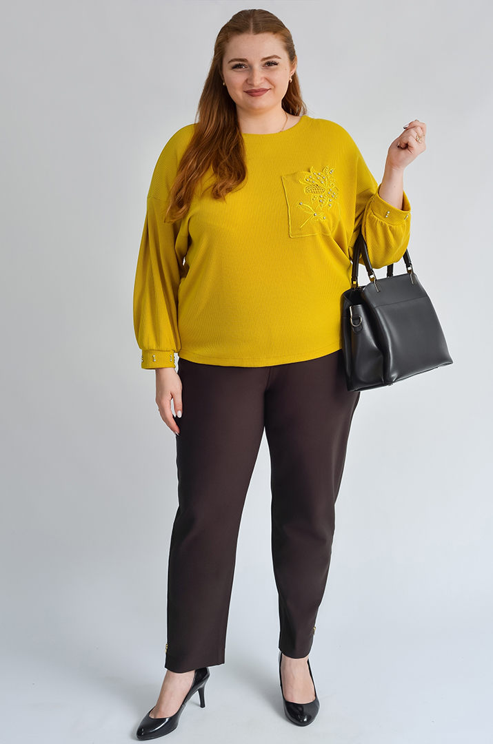 Брюки завужені в темно-коричневому відтінку великих рзмірів