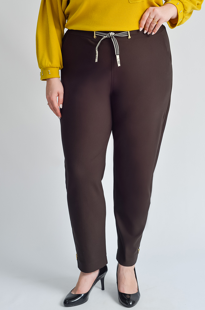 Брюки завужені в темно-коричневому відтінку великих рзмірів