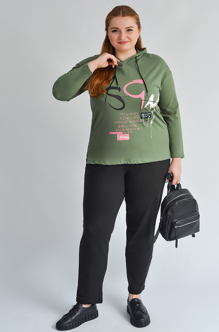 Брюки спортивні завужені з боковими кишенями великих розмірів