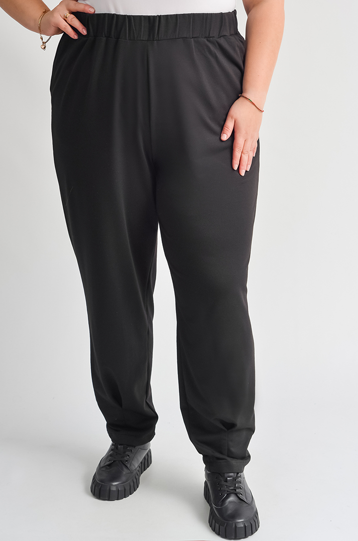 Чорні брюки банани з боковими кишенями великих розмірів