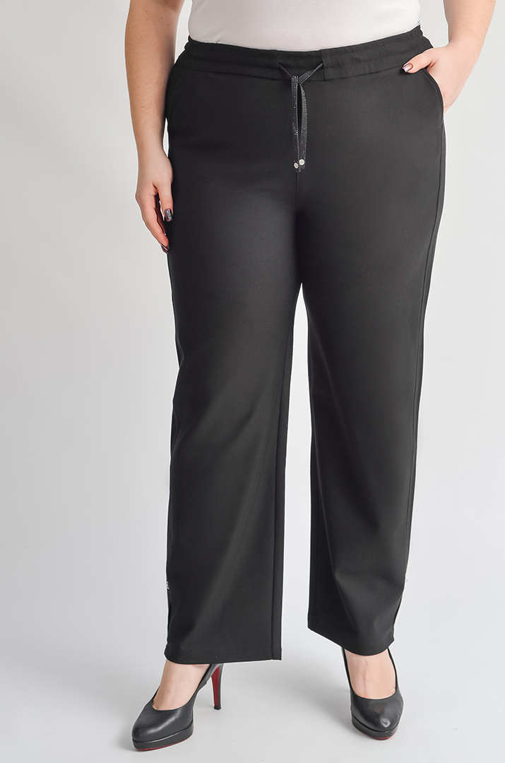 Брюки 7/8 з блискучим шнурком та з кишенями великих розмірів