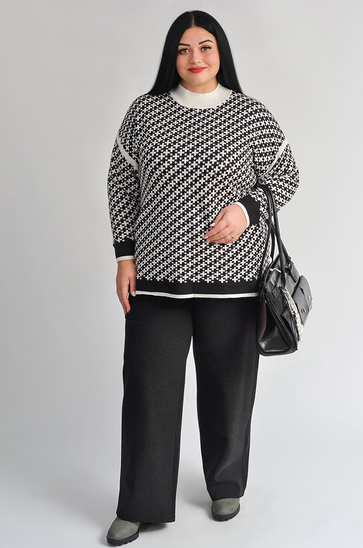 Широкі брюки з кашеміру великих розмірів