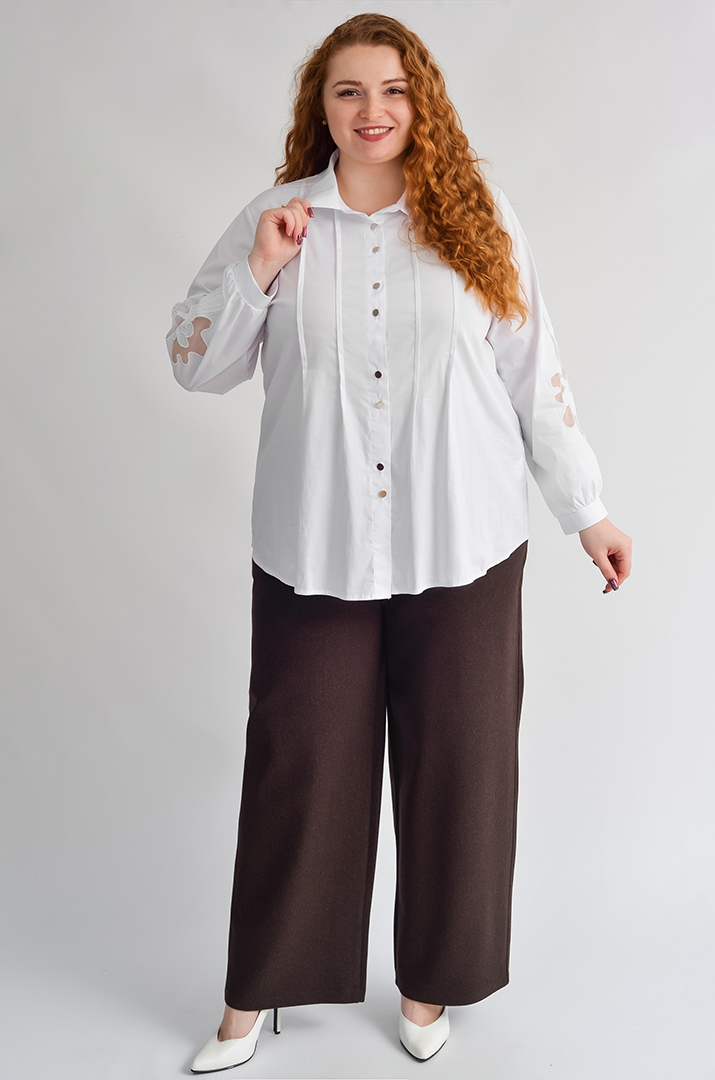 Широкі брюки з кашеміру великих розмірів