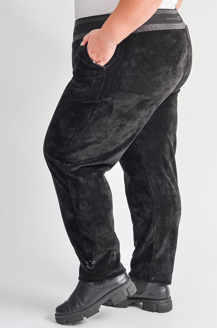 Брюки вельветові 7/8 з еластичним поясом великих розмірів