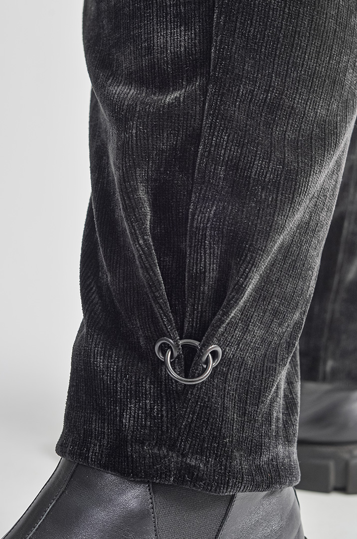 Брюки вельветові 7/8 з еластичним поясом великих розмірів