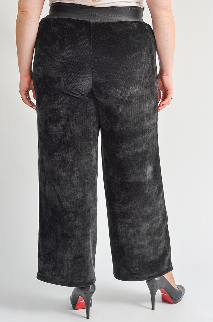 Широкі вельветові брюки з еластичним поясом великих розмірів