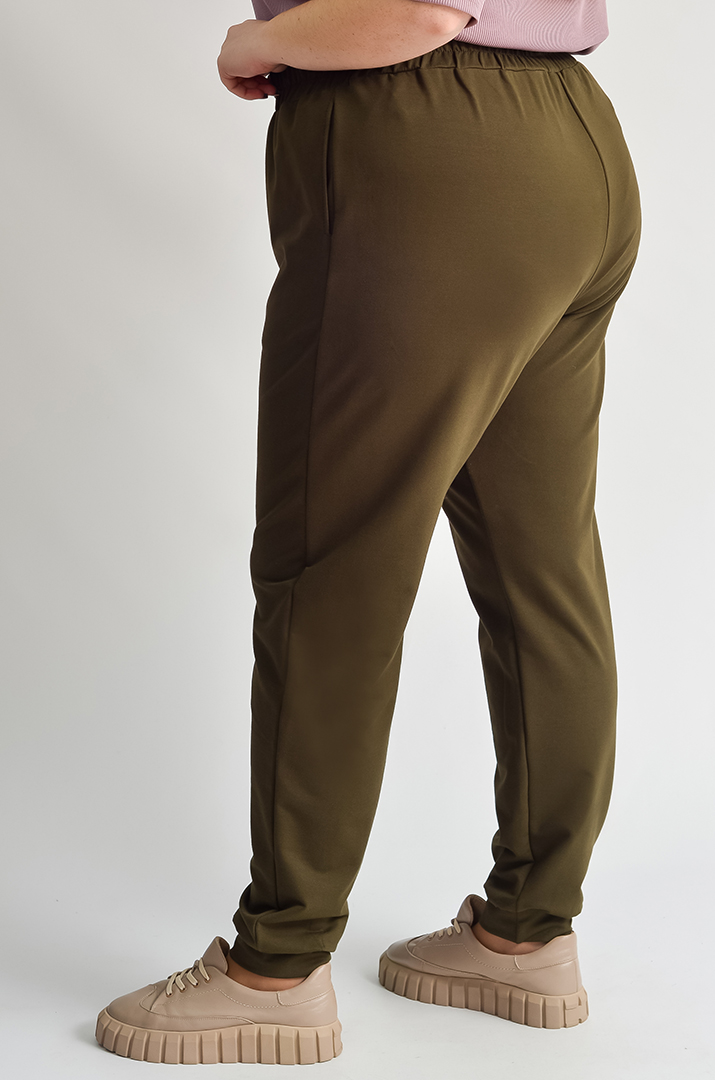 Брюки спортивні з боковими кишенями і манжетами великих розмірів