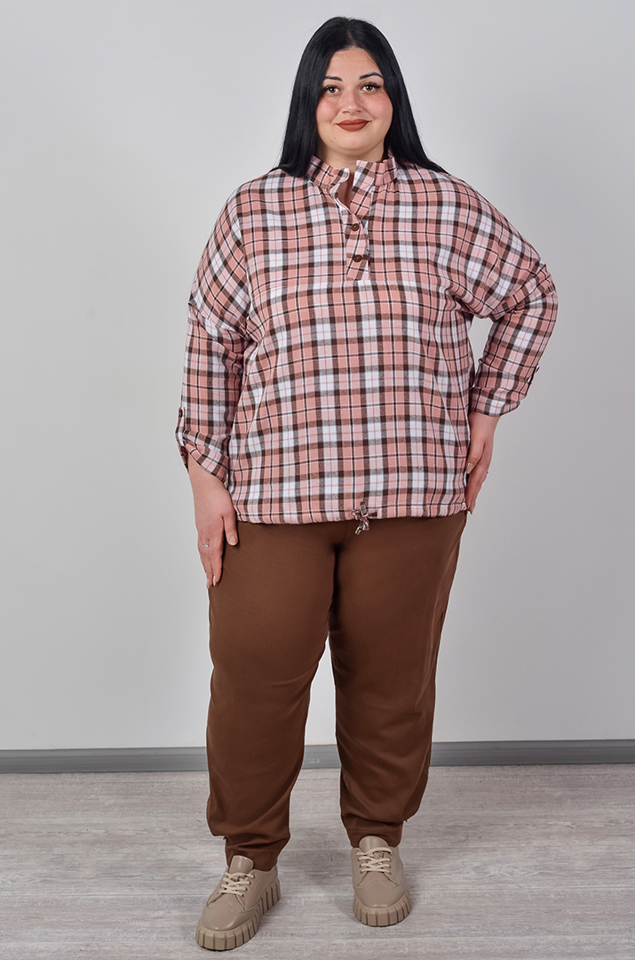 Брюки банани з декоративними кільцями на манжетах великих розмірів