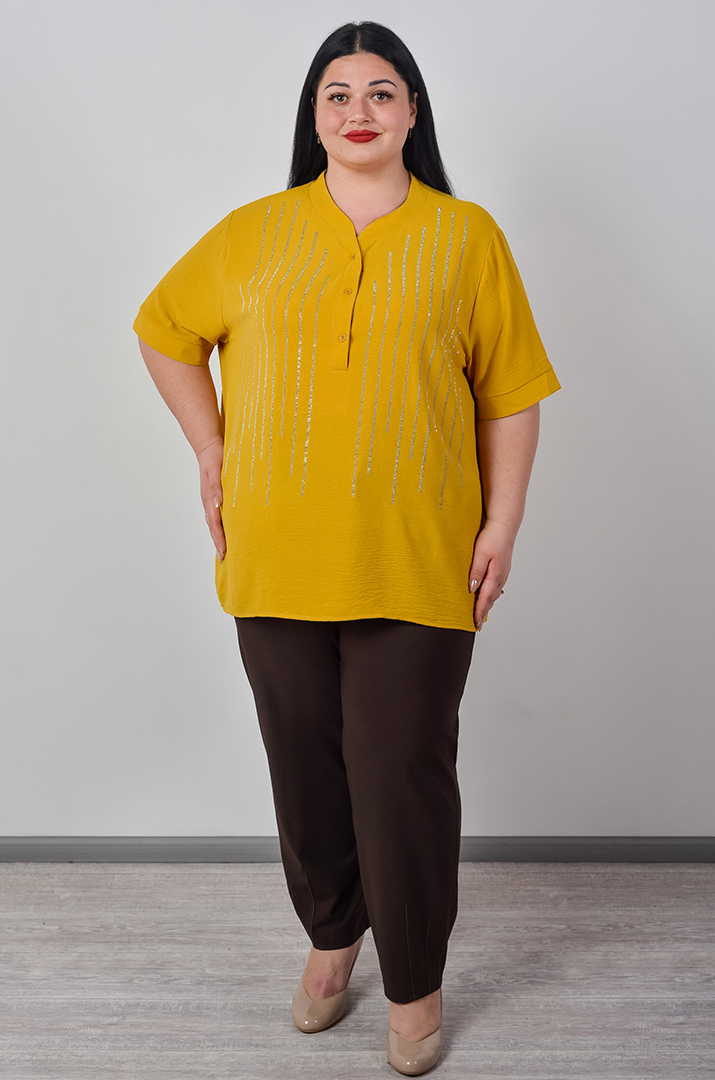 Брюки банани з широким акцентним поясом великих розмірів