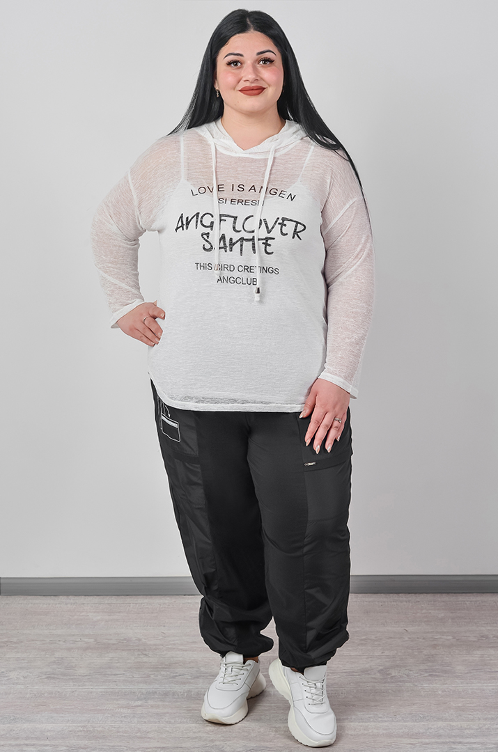 Брюки банани з декоративними блискавками великих розмірів