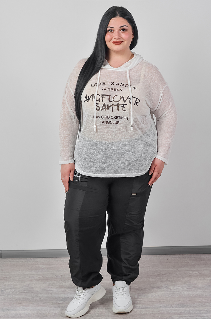 Брюки банани з декоративними блискавками великих розмірів