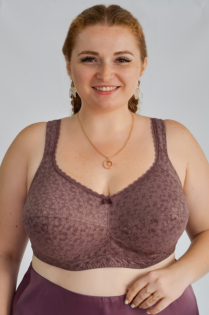 Бюстгальтер однотонный в лаконичном дизайне больших размеров