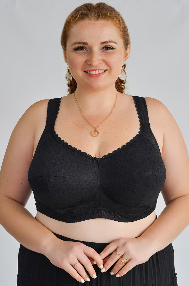 Бюстгальтер однотонный в лаконичном дизайне больших размеров