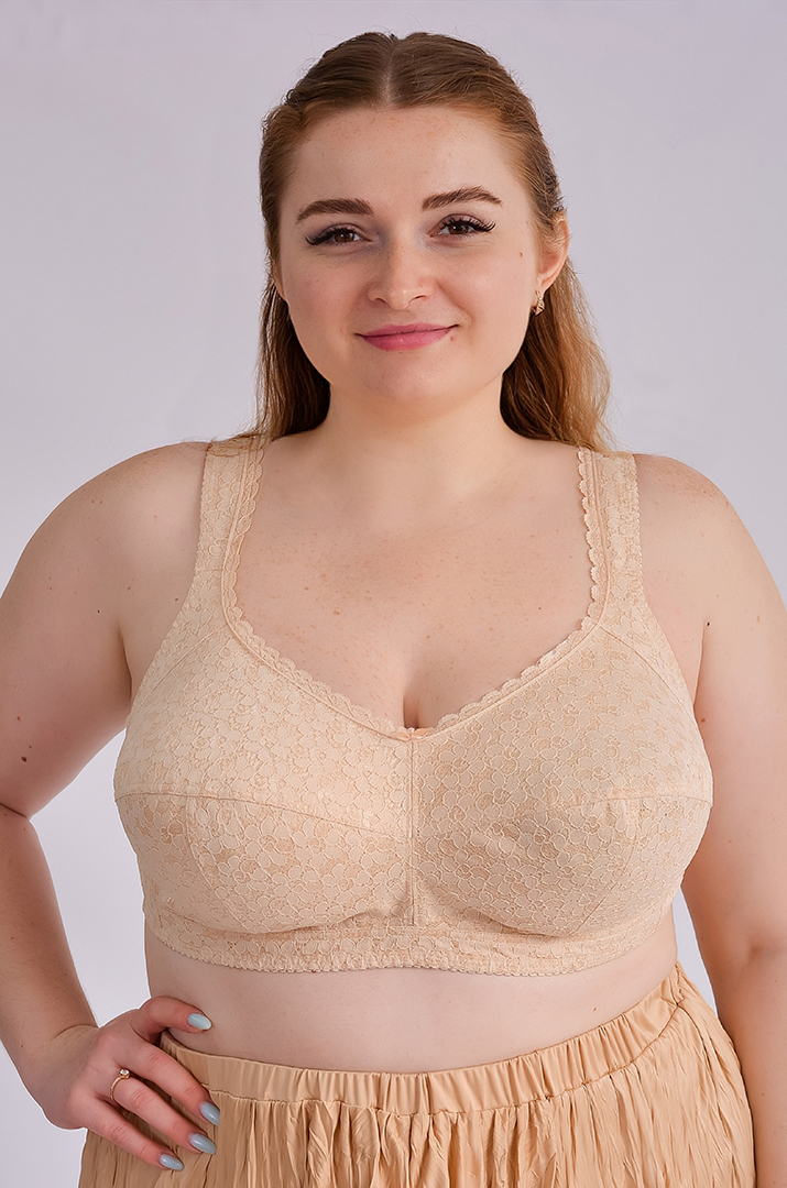 Бюстгальтер однотонный в лаконичном дизайне больших размеров