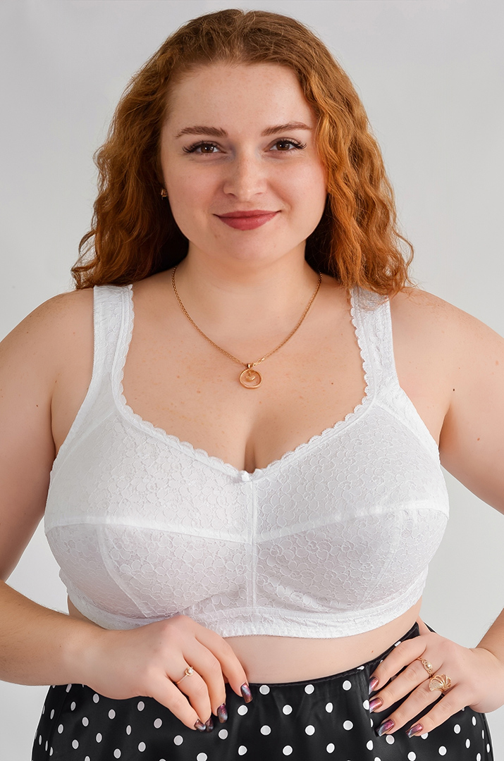 Бюстгальтер однотонный в лаконичном дизайне больших размеров