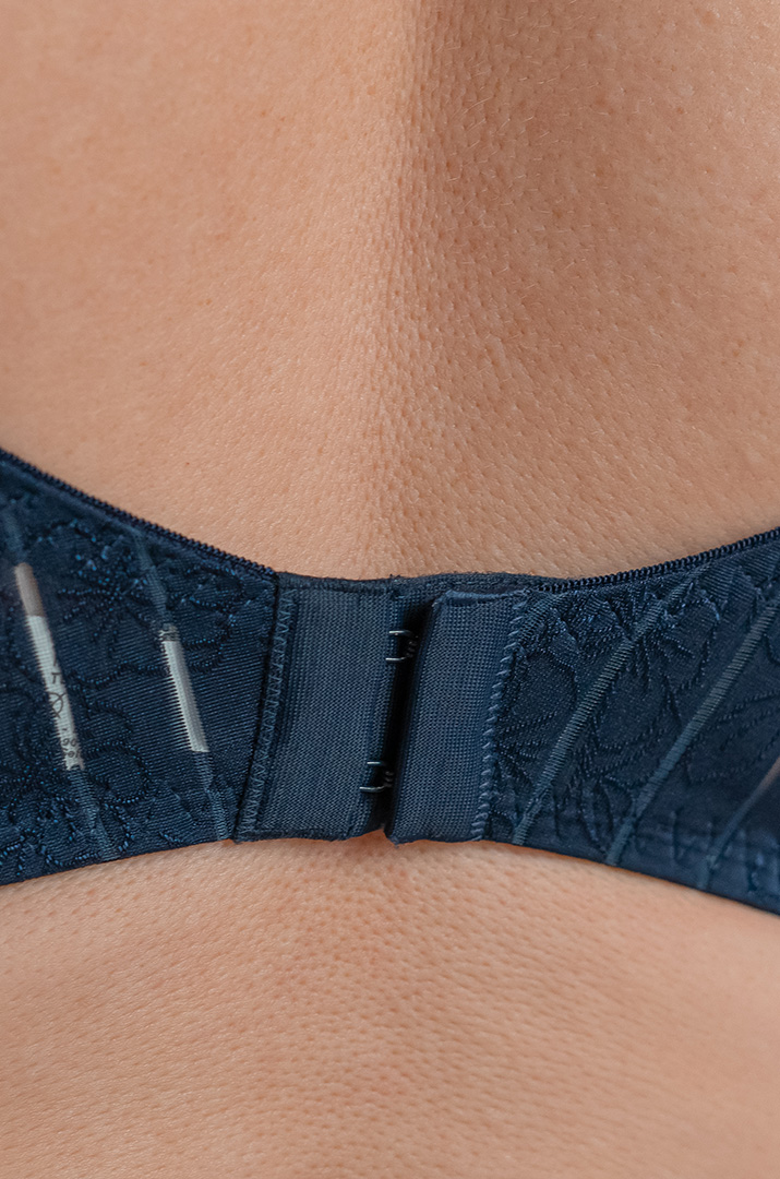 Бюстгальтер в смужку з мереживом і сіткою великих розмірів