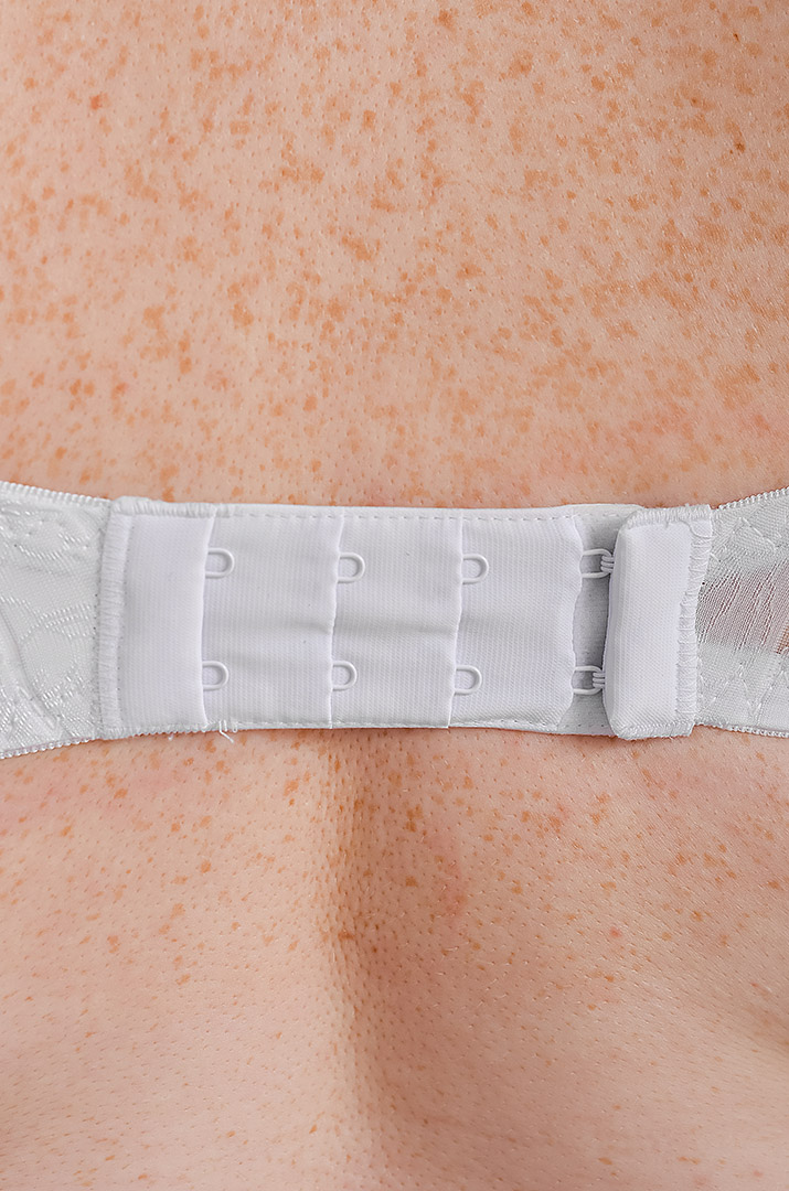 Бюстгальтер в смужку з мереживом і сіткою великих розмірів