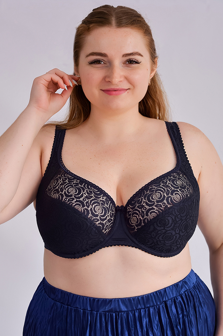 Бюстгальтер з ажурним мереживом великих розмірів