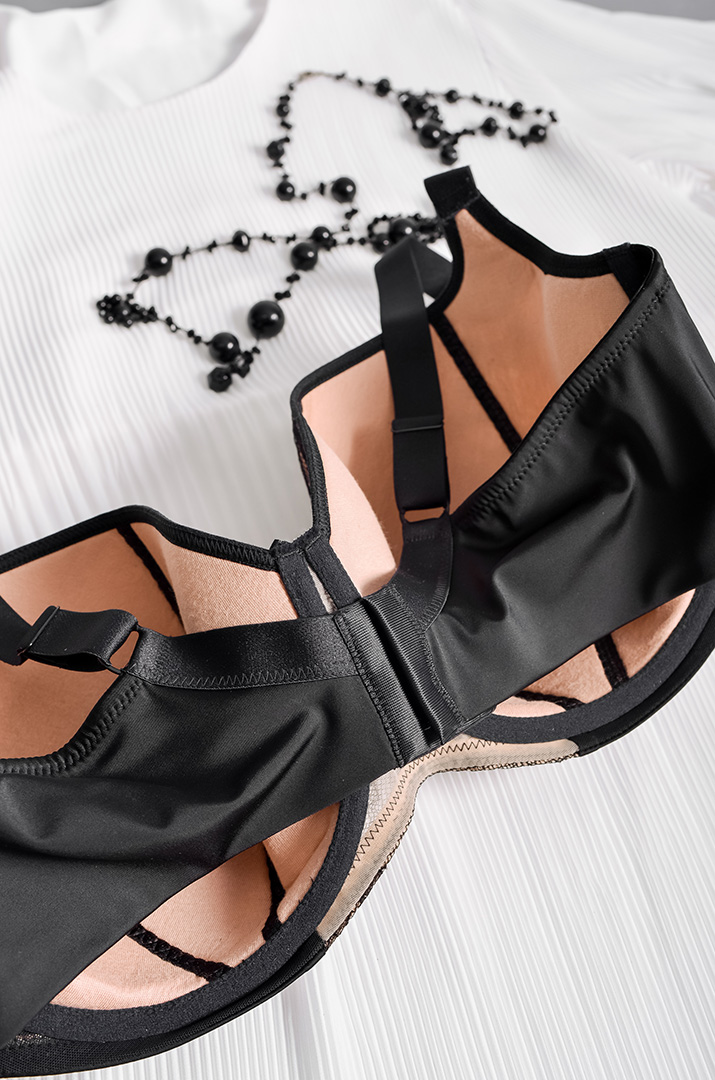 Бюстгальтер чорно-бежевий великих розмірів