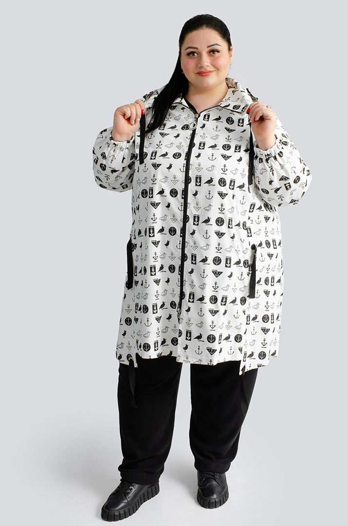 Вітрівка трапеція в принт великих розмірів