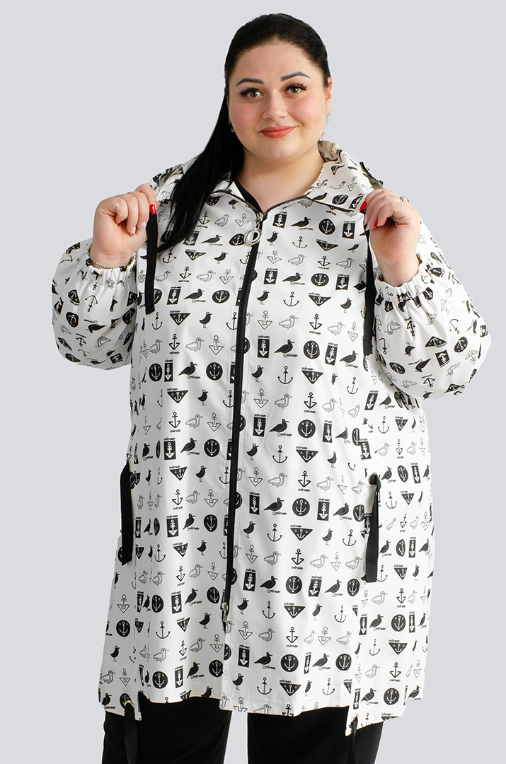 Вітрівка трапеція в принт великих розмірів