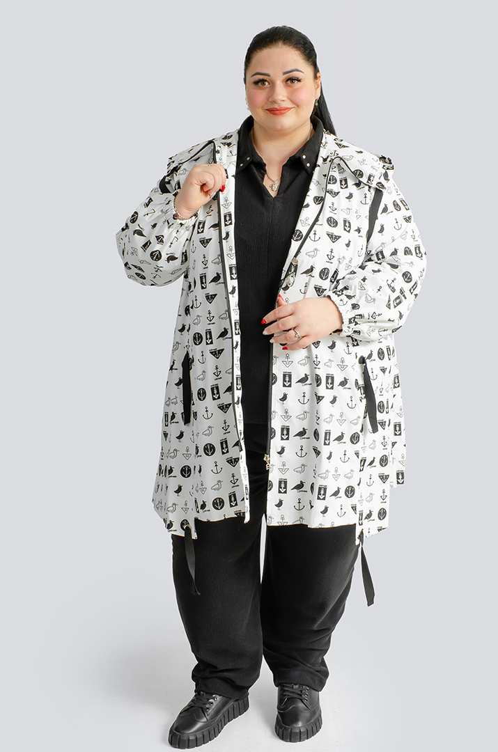 Вітрівка трапеція в принт великих розмірів