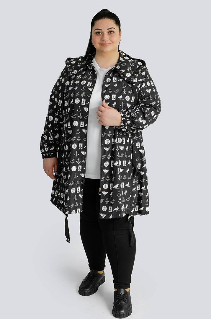 Вітрівка трапеція в принт великих розмірів