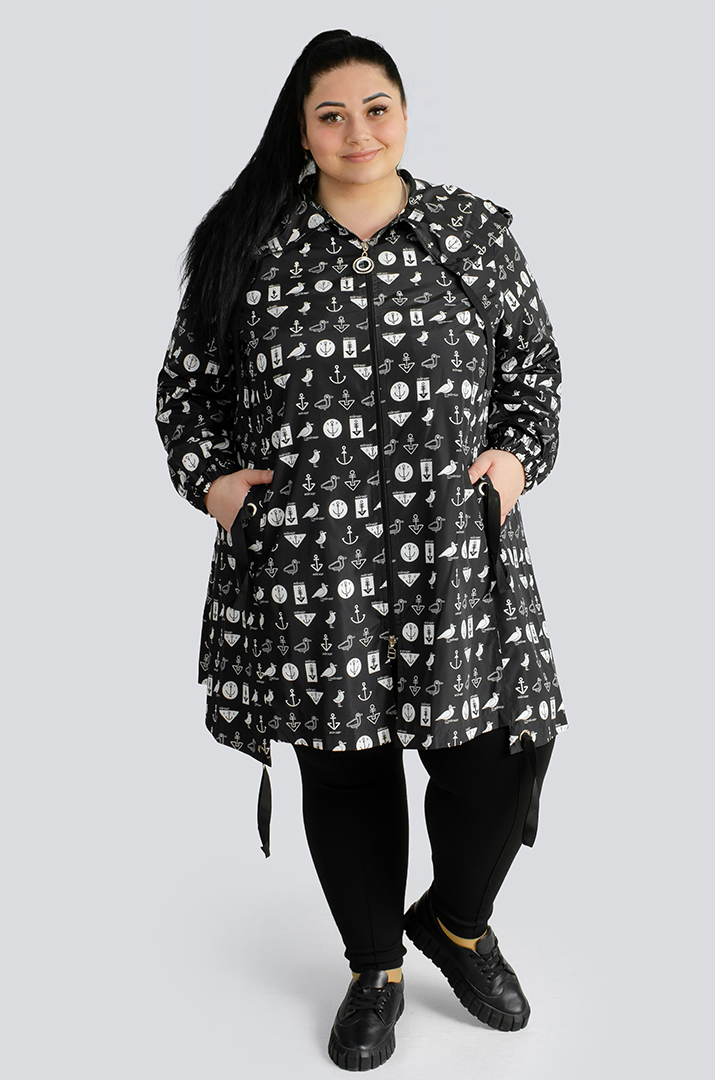 Вітрівка трапеція в принт великих розмірів