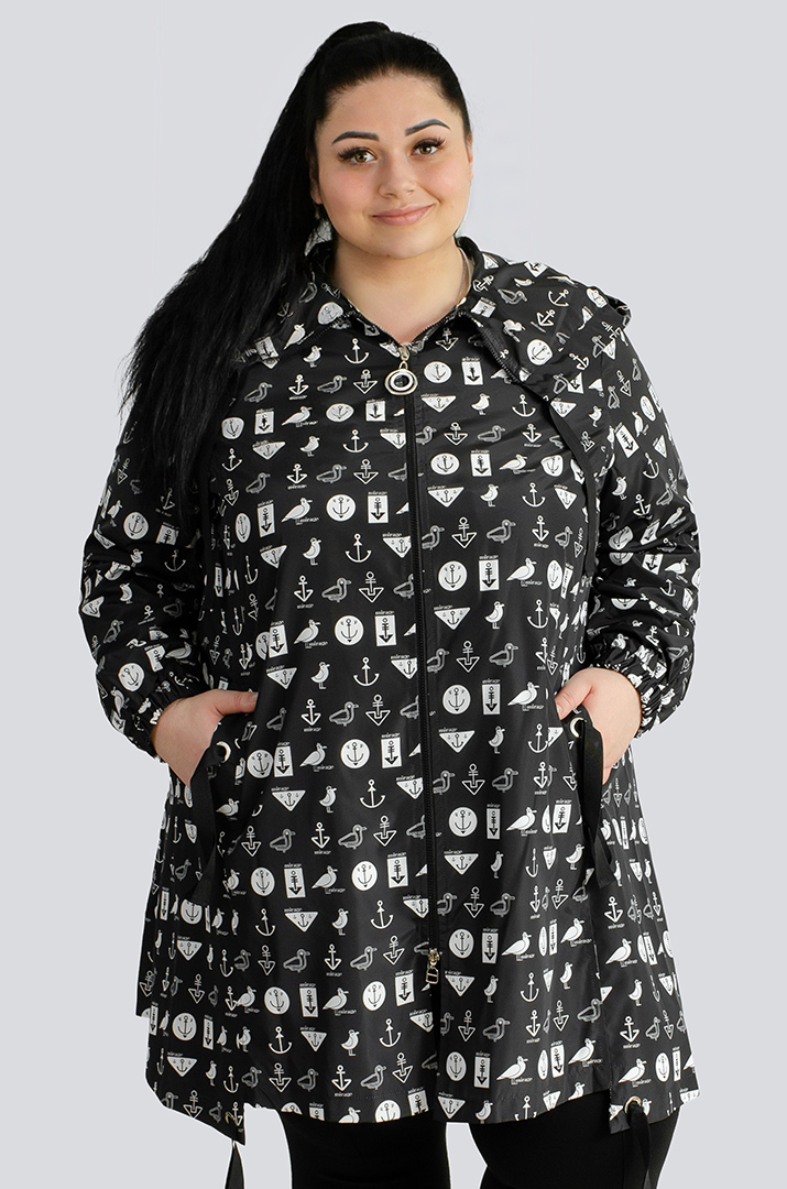 Вітрівка трапеція в принт великих розмірів